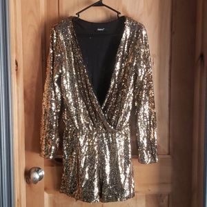 HANCY gold sequin romper